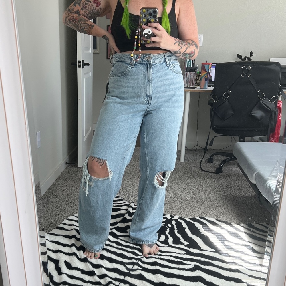 NWT H&M Loose Straight High Jeans